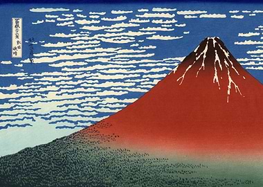 Red Fuji by Hokusai