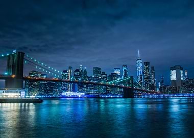 brooklyn bridge and new york city skyline
