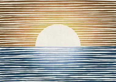 Abstract Sunset over the Sea