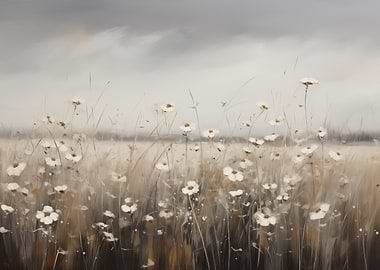 White Flowers in Field