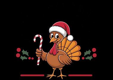 Christmas Turkey with Candy Cane