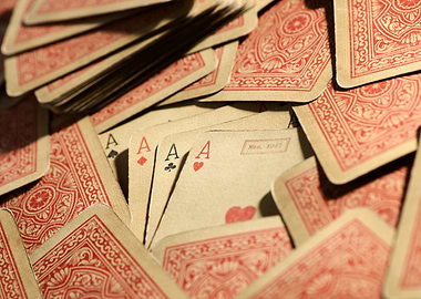 Vintage Playing Cards with Aces