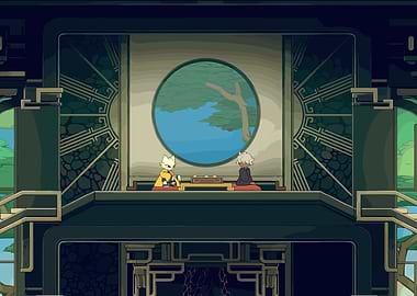 Pixel Art Game Scene with Characters