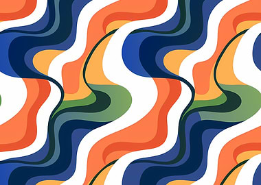 Abstract Retro Wavy Pattern