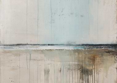 Abstract Seascape Painting with Neutral Tones