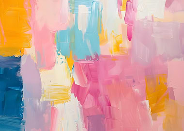 Abstract Colorful Brushstroke Painting