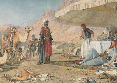 Orientalist Scene with Figures and Camel