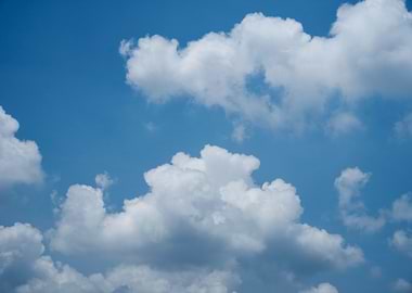 Blue Sky with Cumulus Clouds