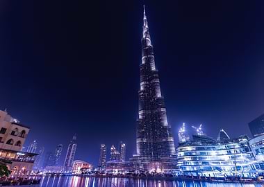 burj khalifa at night