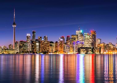 toronto skyline at night