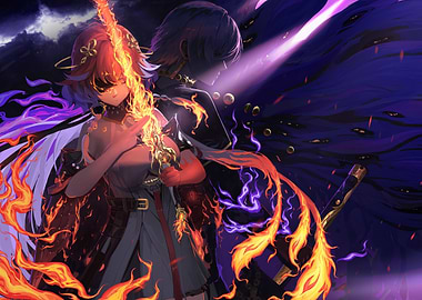 Wuthering Waves Characters with Fire and Shadow