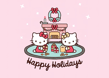 Hello Kitty Happy Holidays Illustration