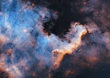 Cygnus Wall Nebula in Deep Space