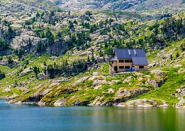 Mountain House by Colomers Lakes, Pyrenees, Spain