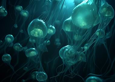 Jellyfish Underwater Scene