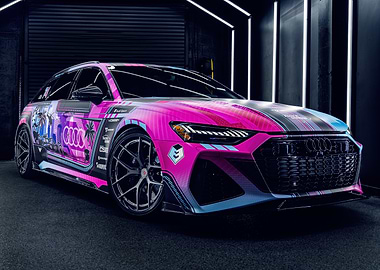 Customized Audi RS6 Avant with vibrant wrap