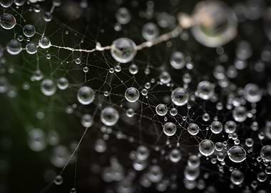 Dew Drops on Spider Web