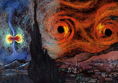 Starry Night Black Hole Fusion