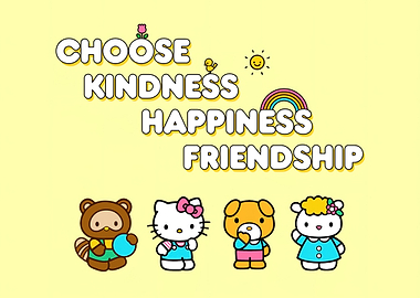 Choose Kindness, Happiness, Friendship Illustration