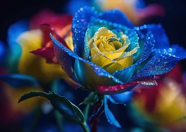 Rainbow Rose with Glitter