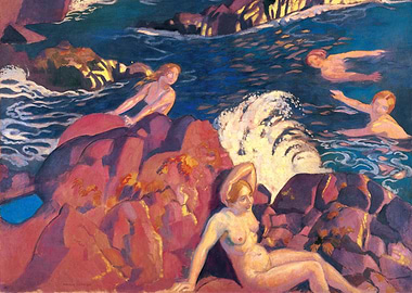 Bathers by the Sea, painting