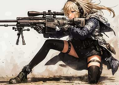 GAme Girl Sniper with Rifle