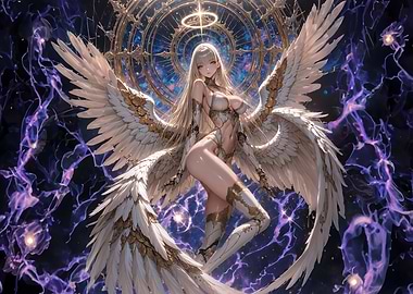 Anime Angel with Halo and Wings