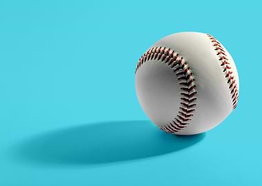 Baseball on Blue Background