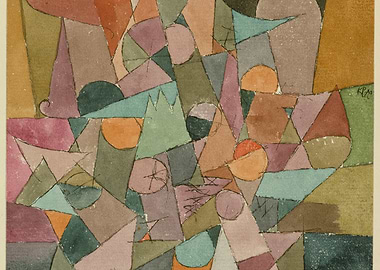 Paul Klee Abstract Geometric Watercolor Painting