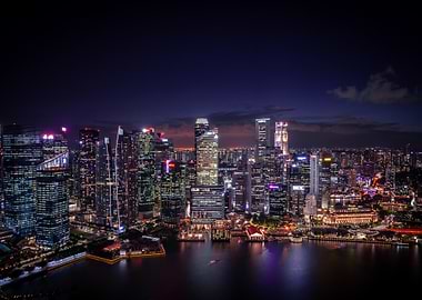 singapore skyline at night