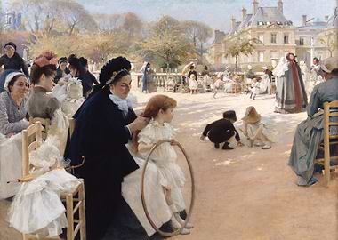 Children in the Luxembourg Garden Painting