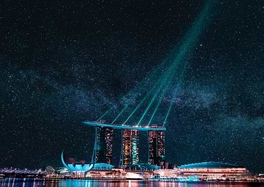 marina bay sands at night