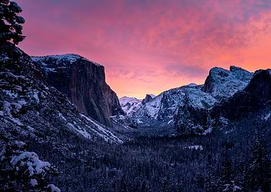 Yosemite Valley Winter Sunset
