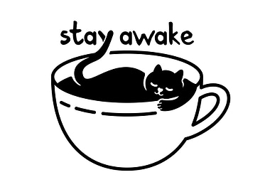 Stay Awake Coffee Cat