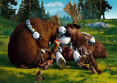 Robot, Bear, Moose, and Forest Animals