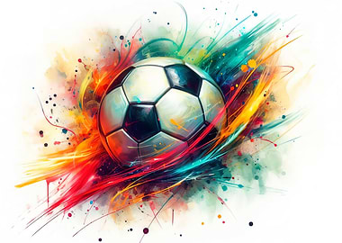 Colorful Soccer Ball Art
