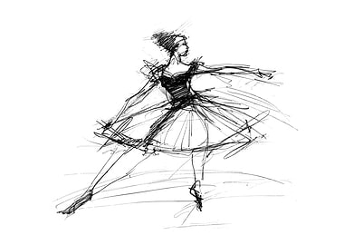 Ballerina Sketch in Motion