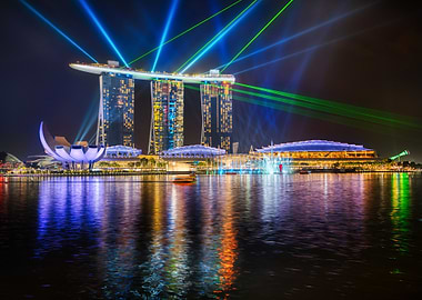 singapore marina bay sands night view