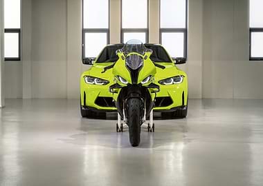 Lime Green Car and Motorcycle