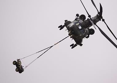 RAF Chinook airlifting ATV