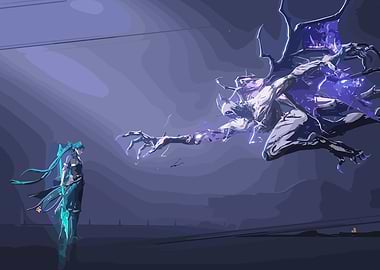 Game Girl Confronts Dark Winged Creature