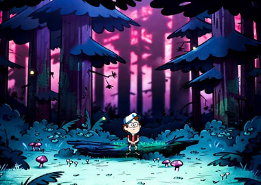 Dipper Pines in a Mysterious Forest