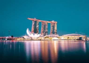 singapore skyline at night