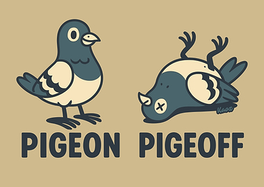 Pigeon Pigeoff Cartoon Illustration