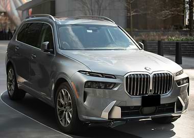 Silver BMW X7 SUV Front View