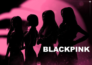 blackpink silhouette with pink background
