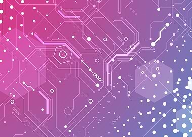 Abstract Circuit Board Pink and Blue