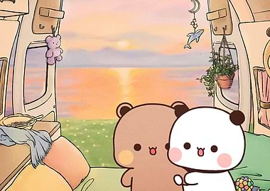 Cute Bears Camper Van