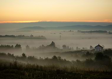 Misty Morning Landscape