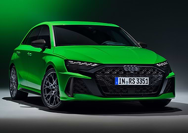 Vibrant Green Audi RS 3 Car